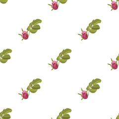 rose pink with a branch of leaves on handmade white background vector art abstract creative pattern