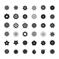 Flower icons set