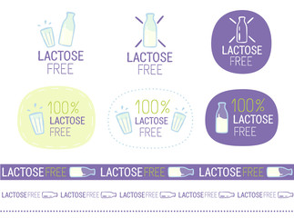 vector lactose free sign set