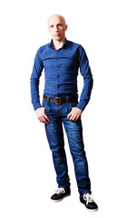 Fototapeta premium Portrait of middle-aged men in jeans and shirt