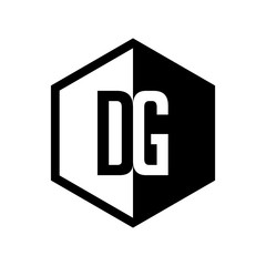 Fototapeta premium INITIAL hexsagonal HALF LOGO