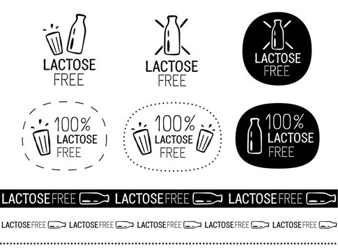 vector lactose free sign set