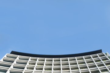 The Modern building on blue sky background