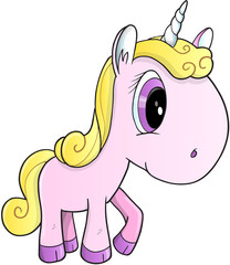 Pretty Unicorn Vector Illustration Art