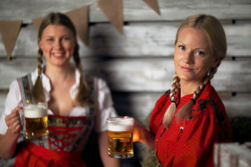 Oktoberfest women with beer
