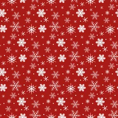 Papier Peint photo Motifs de Noël Modèle sans couture avec des flocons de neige pour votre conception.