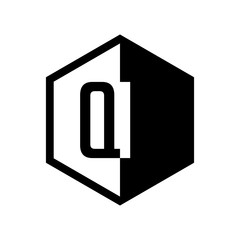 INITIAL hexsagonal HALF LOGO