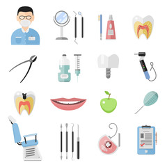 Dental icons vector set.