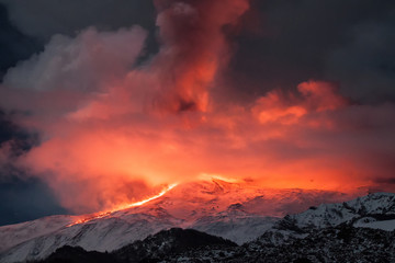 Volcano Etna eruption