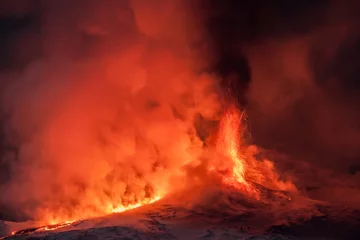 Deurstickers Volcano Etna eruption © Wead