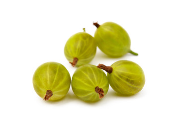Fresh ripe gooseberries isolated on a white background