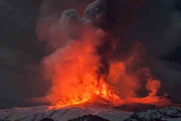 Volcano Etna eruption