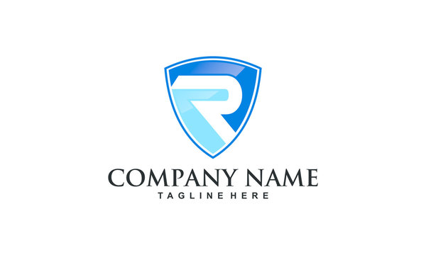 Strong R initial security logo illustration