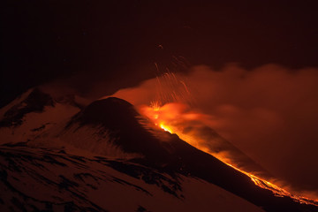 Volcano Etna eruption