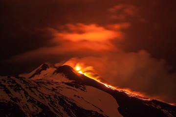 Volcano Etna eruption