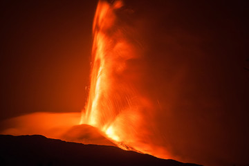Volcano Etna eruption