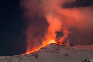 Volcano Etna eruption
