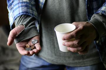 homeless man hand help
