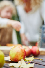 Frische Äpfel bei der Ernte im Herbst