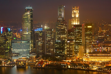 Fototapeta na wymiar Illuminated night view of Singapore