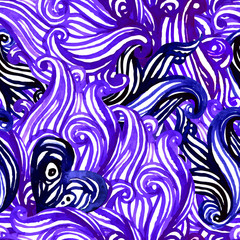 Seamless watercolor paisley pattern