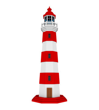 Red Lighthouse Isolated