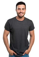 Obraz premium Young smiling man isolated on a white background