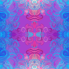 Floral paisley indian ornate seamless pattern