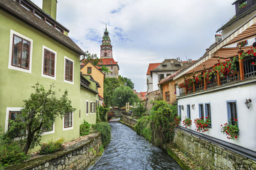 Fototapeta na wymiar Cesky Krumlov , amazing unique medieval town in Bohemia, Czech Republic