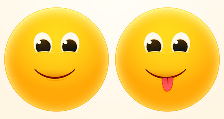 Smile and tongue faces