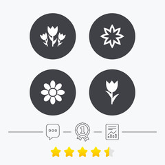 Flowers icons. Bouquet of roses symbol.