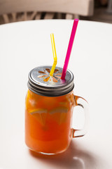 cocktail in a jar with lid