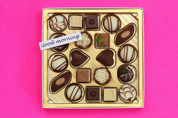 Gefeliciteerd (Congratulations in Dutch) with colorful aster bouquet
