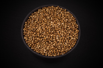 Coriander seeds in  small bowl