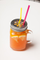 cocktail in a jar with lid