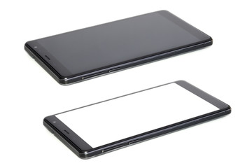 Two smartphone isolated on white background