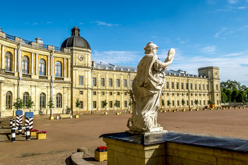 Statues near the ensemble of Gatchina Palace.