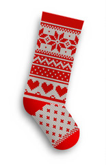 knitted christmas stocking, illustration