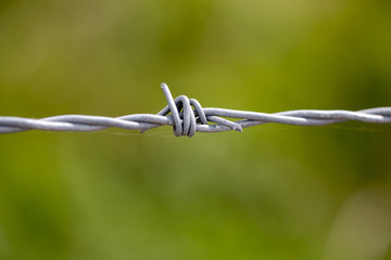 Barbed wire at country border