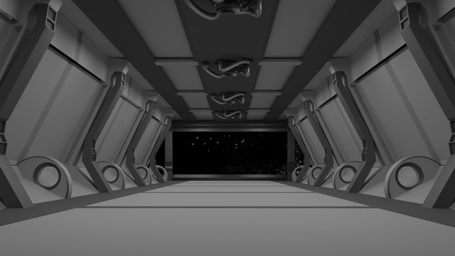 Space environment, ready for comp of your characters.3D rendering