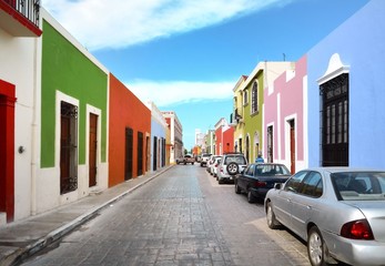 Campeche City in Mexico colonial architecture