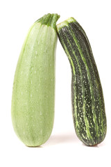 zucchini and squash isolated on white background