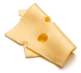 cheese slice isolated on white background cutout