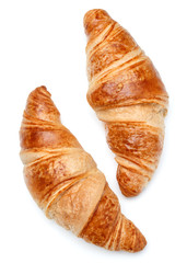 Croissant or  crescent roll isolated on white background cutout