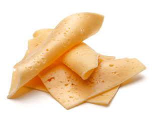 cheese slices isolated on white background cutout