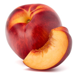 Nectarine fruit isolated on white background close up