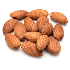 almond nuts isolated on white background close up
