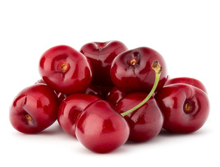 cherry berries pile isolated on white background cutout