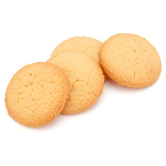short pastry cookies isolated on white background