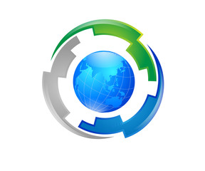  blue globe circle logo